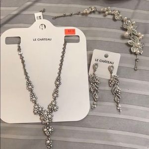 Jewellery, head piece, necklace and earrings